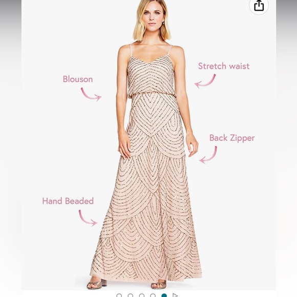 Adrianna Papell long  Art Deco Dress size 14 - Picture 1 of 17